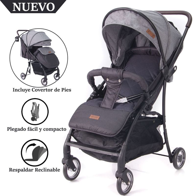 EBABY - Coche de Paseo Ebaby Respaldar Reclinable BOOZ Gris