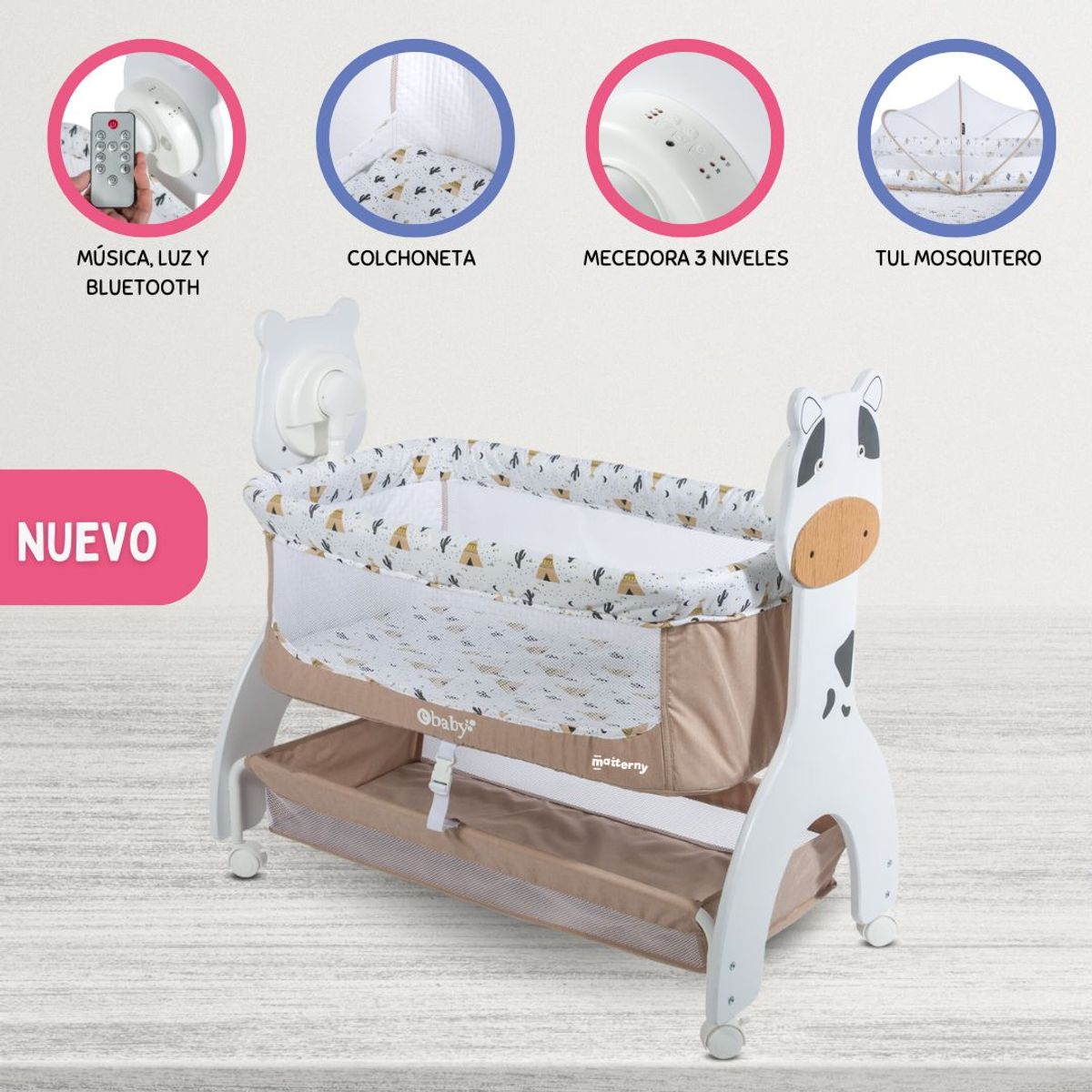 EBABY - Cuna Colecho para Bebe «AURA» Beige