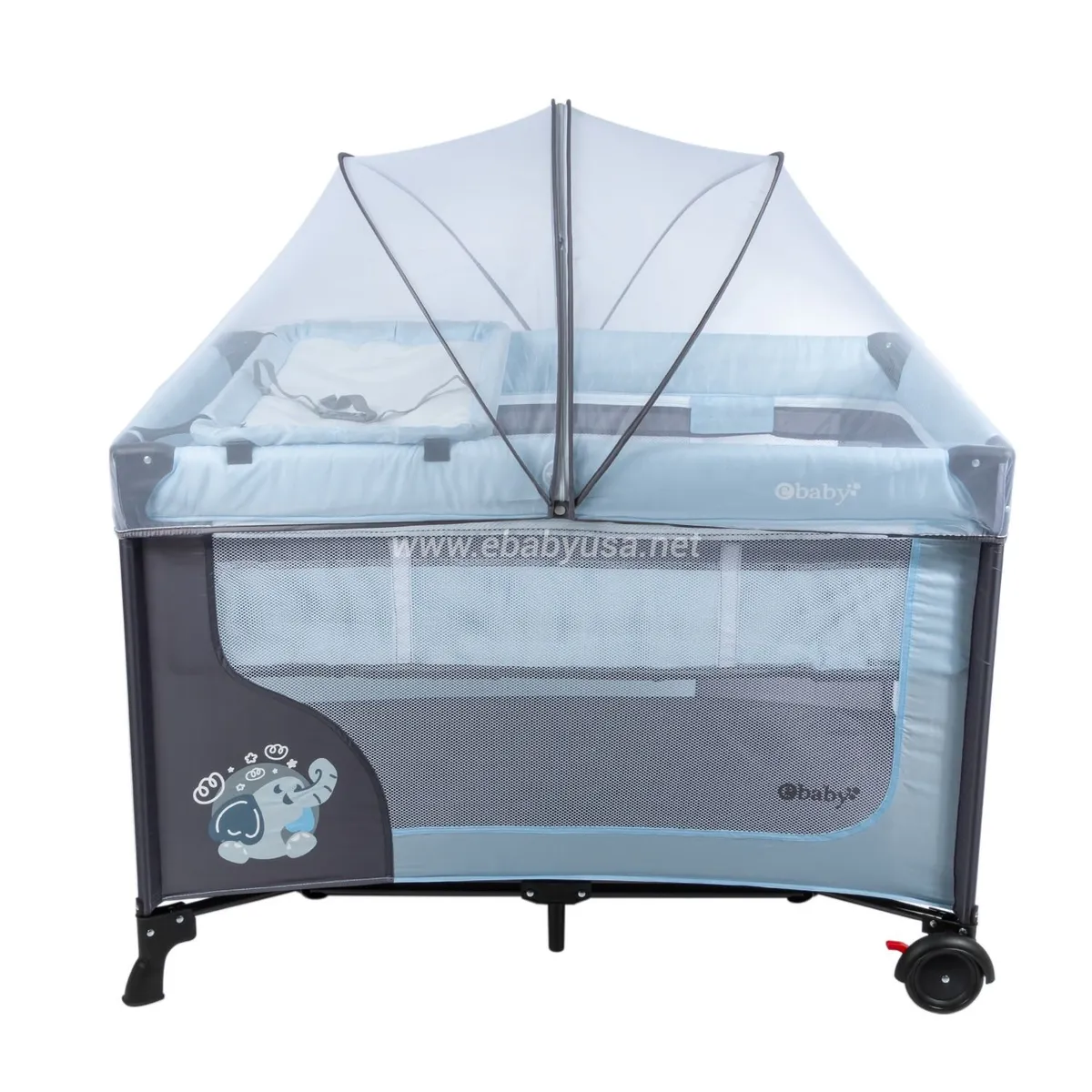 EBABY - Cuna Corral Ebaby con Cambiador Happy Dream Celeste