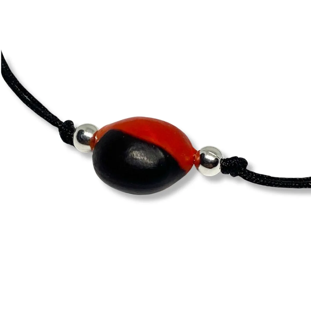 ESPIRAL ROJO - Pulsera Huayruro - Hilo y Plata