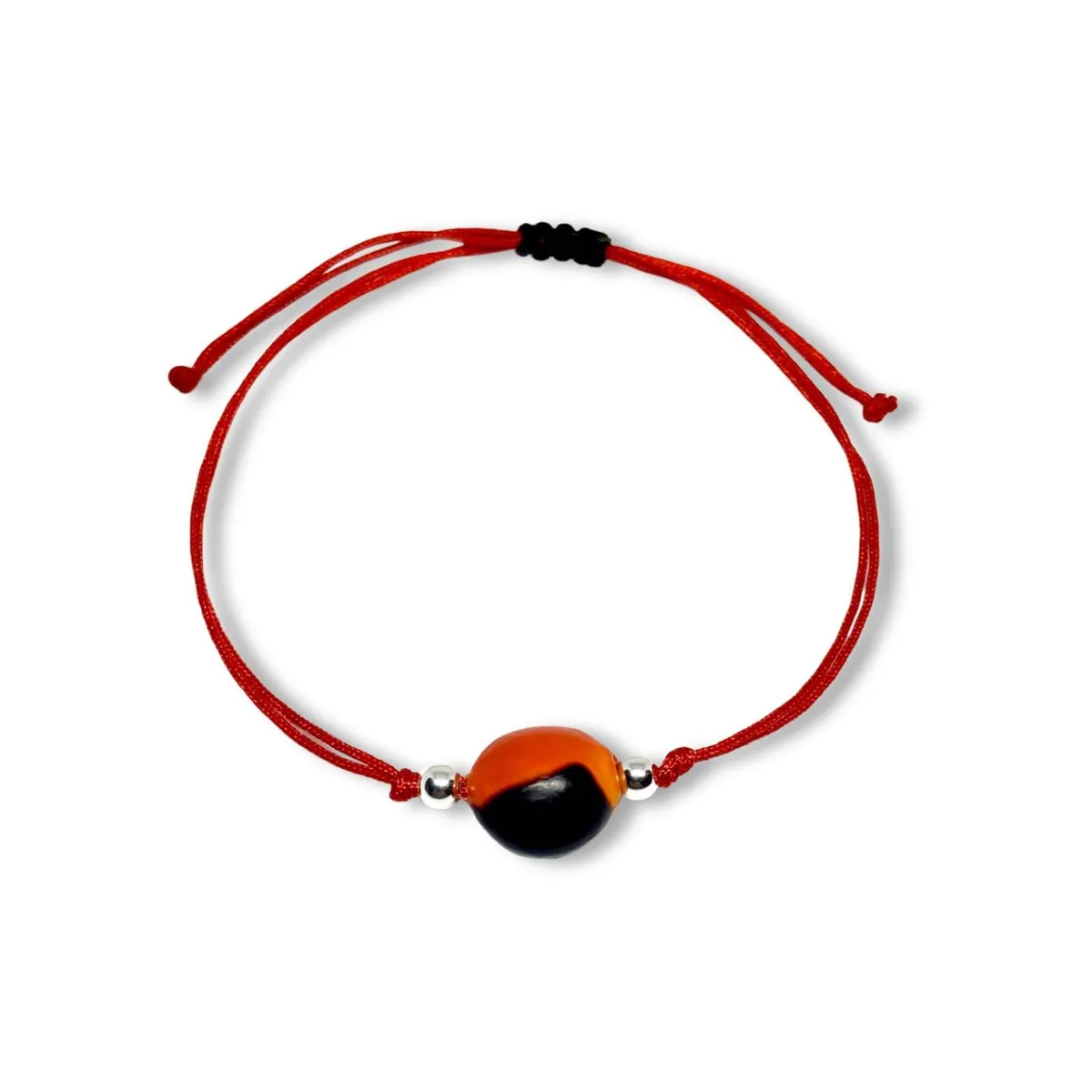 ESPIRAL ROJO - Pulsera Huayruro - Hilo y Plata