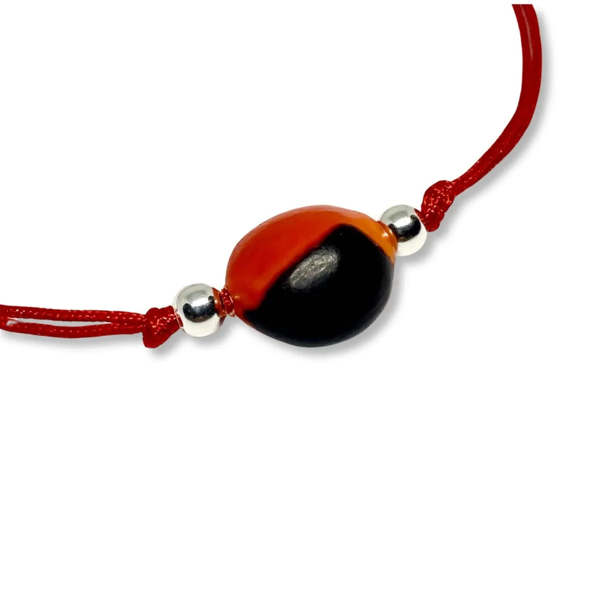 ESPIRAL ROJO - Pulsera Huayruro - Hilo y Plata