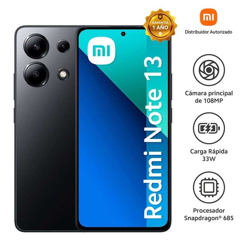 XIAOMI - XIAOMI REDMI NOTE 13 6GB + 128 GB - NEGRO.