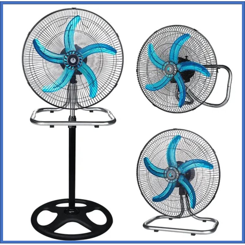 GENERICO - Ventilador industrial  3 en 1  de 18"  5 aspas piso,pared,escritorio