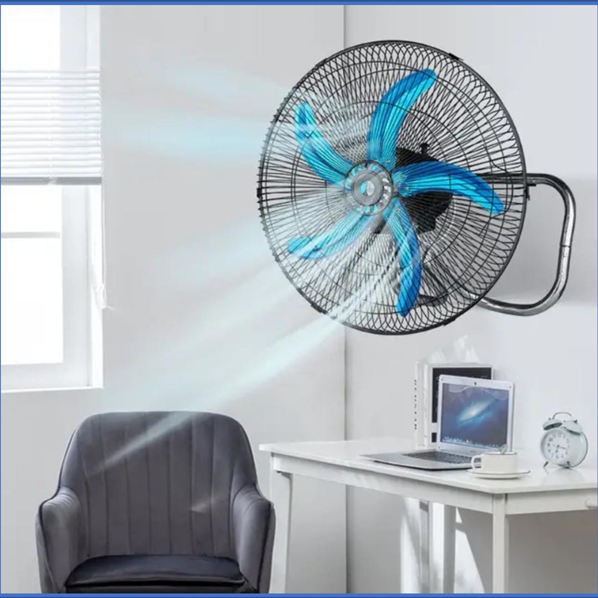 GENERICO - Ventilador industrial  3 en 1  de 18"  5 aspas piso,pared,escritorio