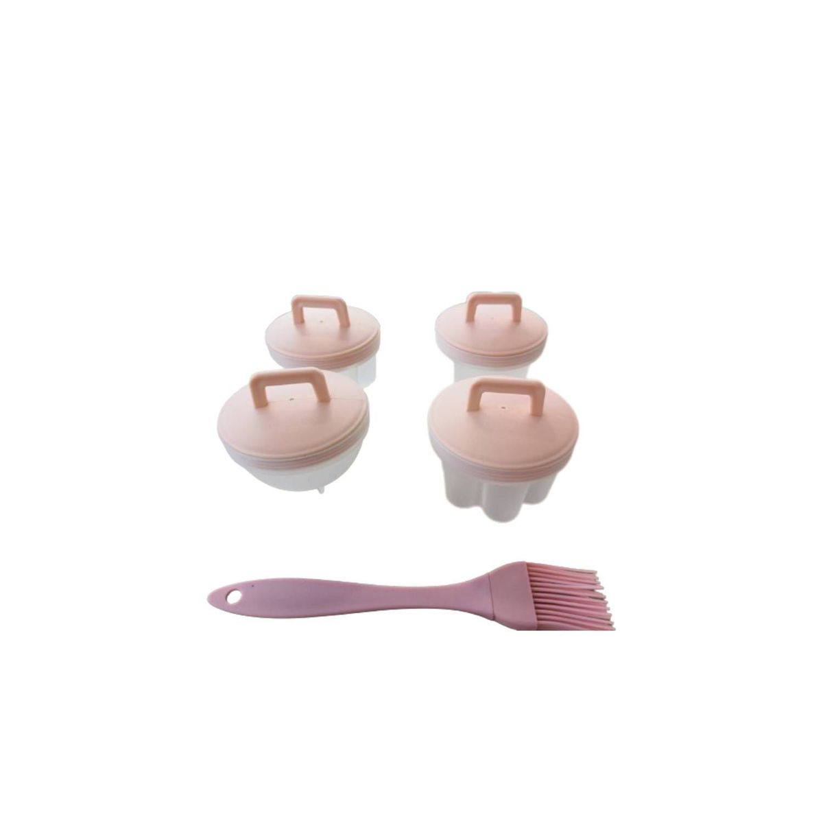 GENERICO - SET DE MOLDE PARA HUEVO X 4 MOLDES ROSADO