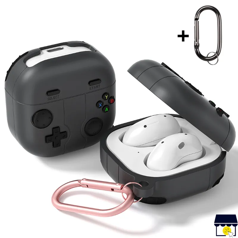 GENERICO - Case funda para Galaxy Buds 2 / FE / 2 Pro / Live / Core - Negro