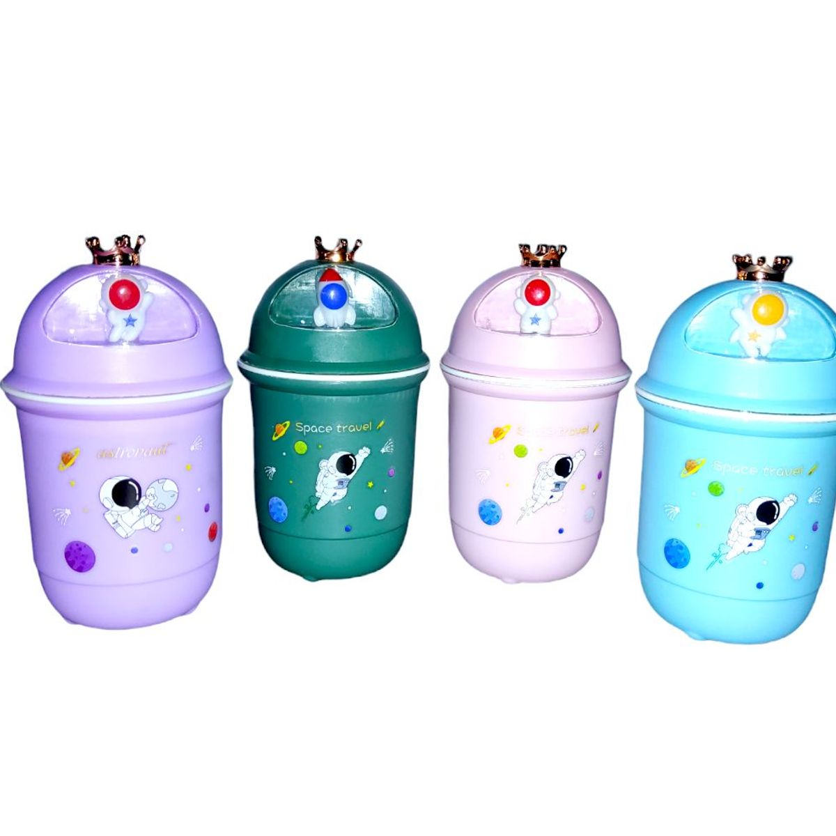 GENERICO - Set x 4 Botellas / Tomatodos de vidrio diseño Astronauta