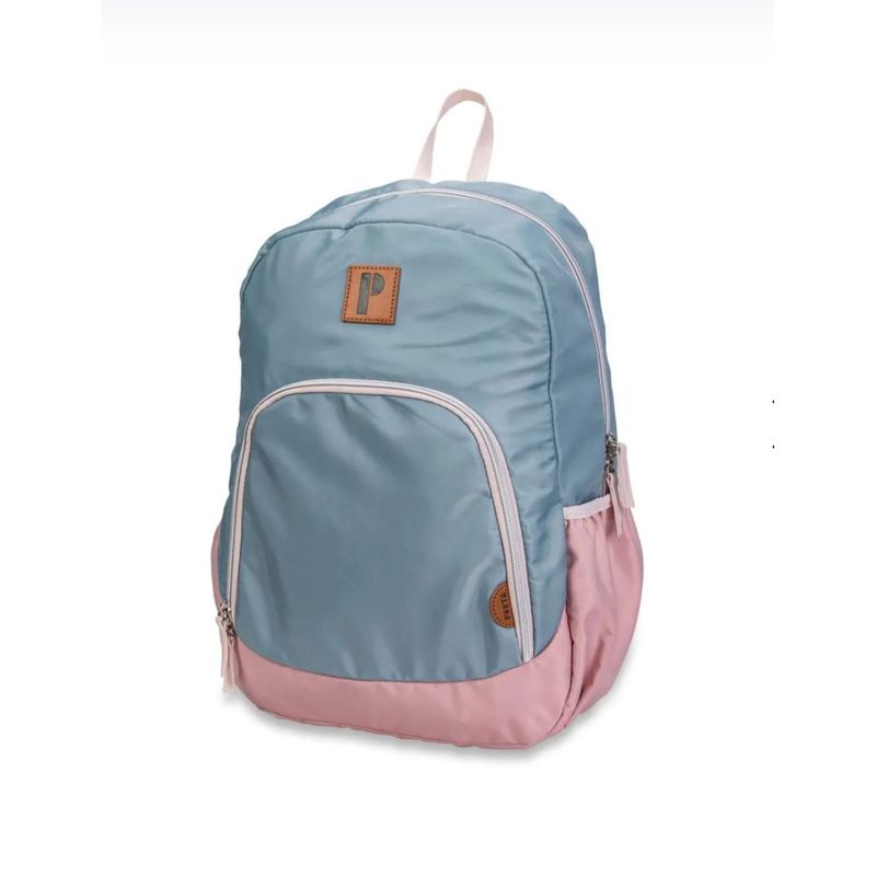 PORTA - MOCHILA LEYLA PORTA  CELESTE - ROSADO
