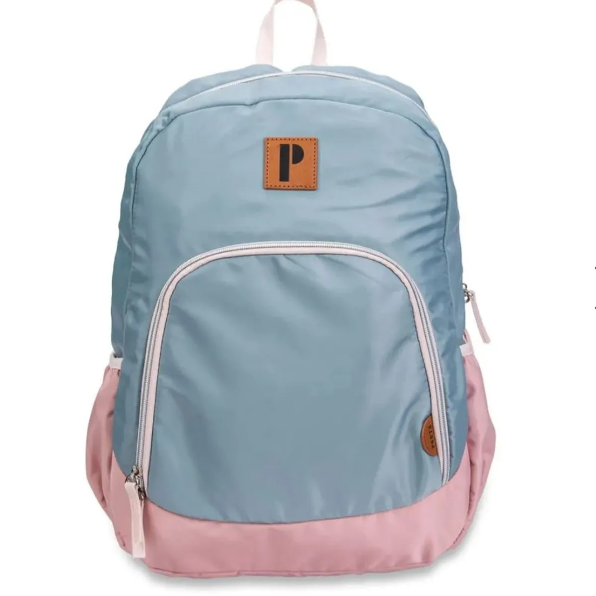 PORTA - MOCHILA LEYLA PORTA  CELESTE - ROSADO