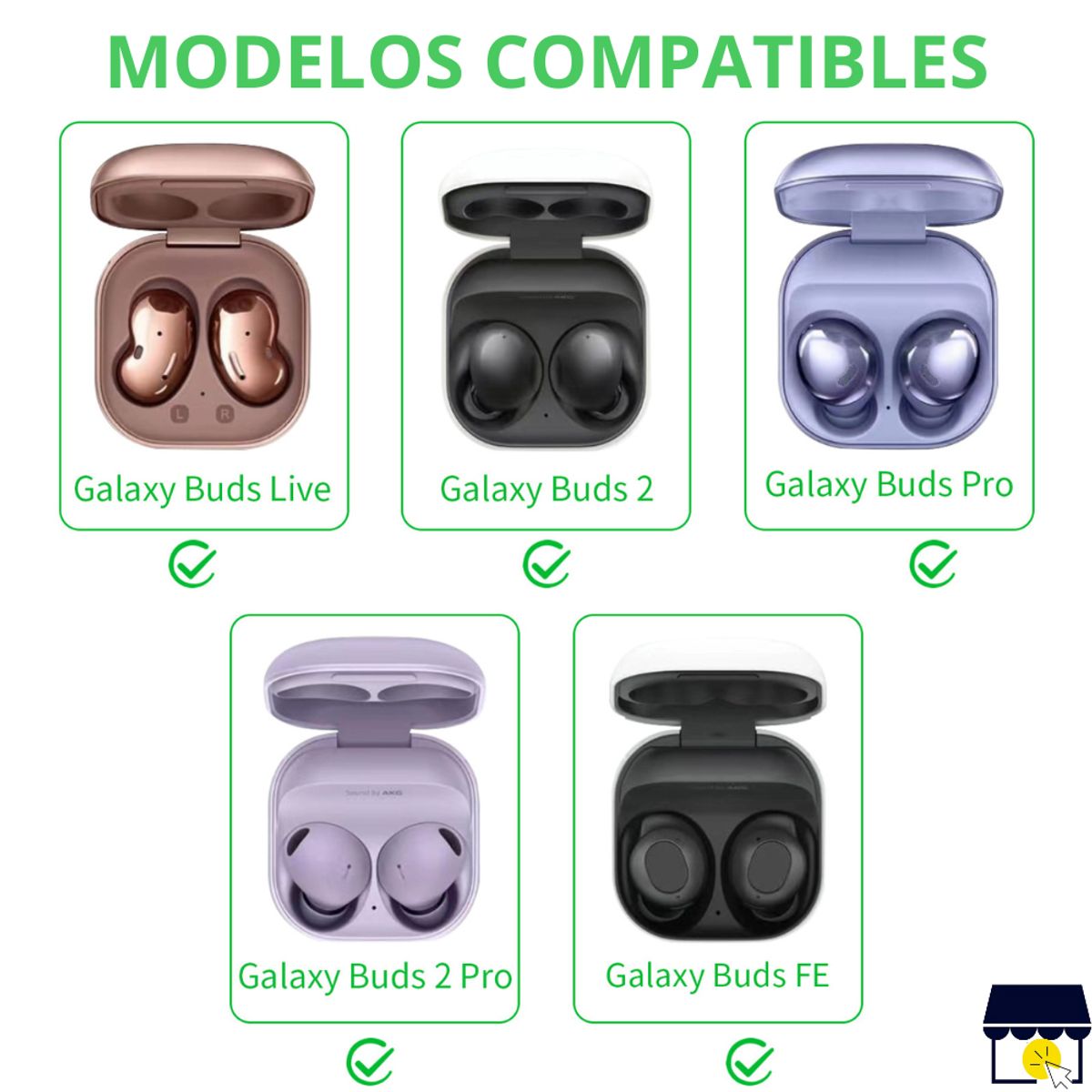 GENERICO - Case funda para Galaxy Buds 2 / FE / 2 Pro / Live / Core - Gris