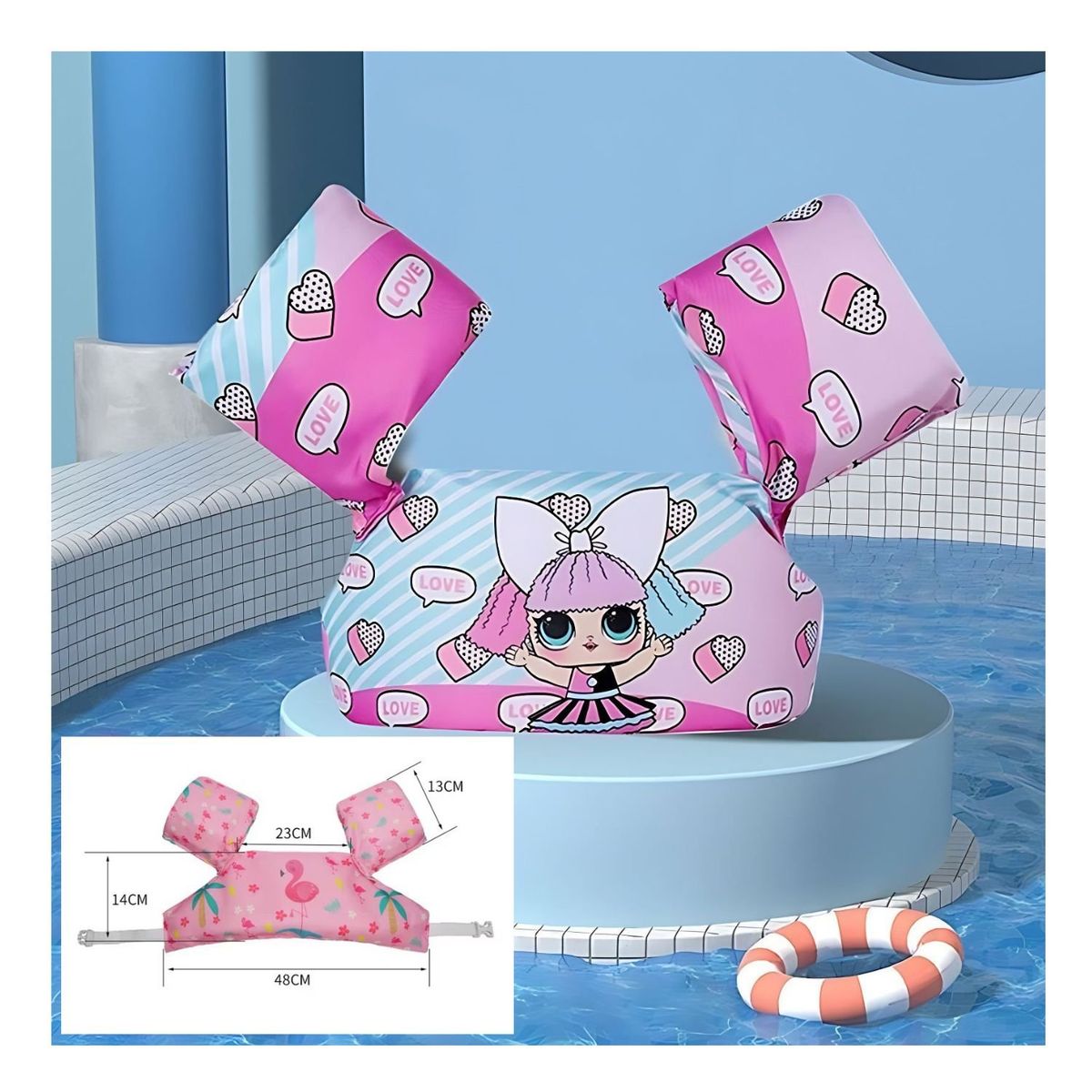 GENERICO - Chaleco Flotador Generico con Brazos Muñequita