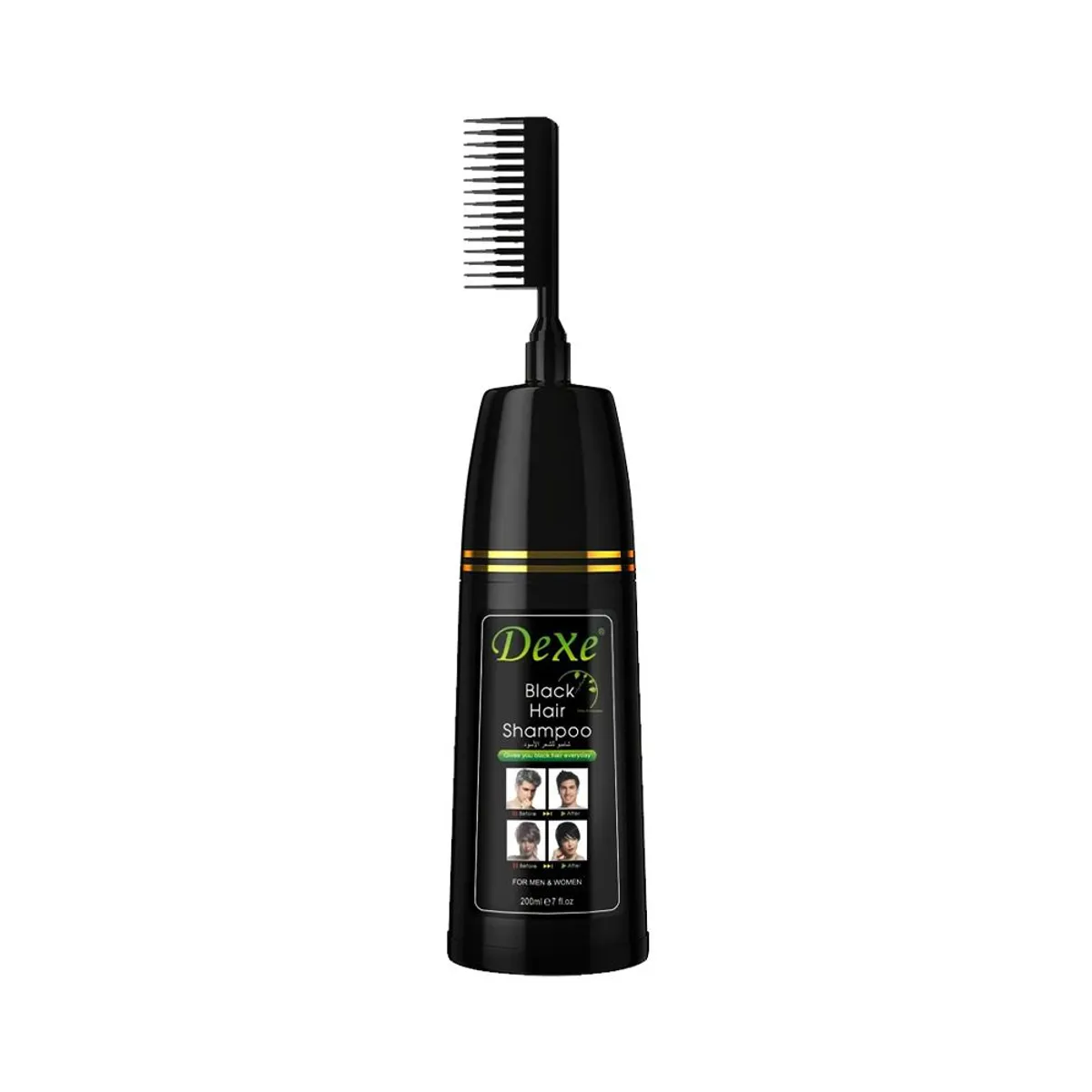 DEXE - Shampoo Cubre Canas Dexe Negro con Peine 200ml