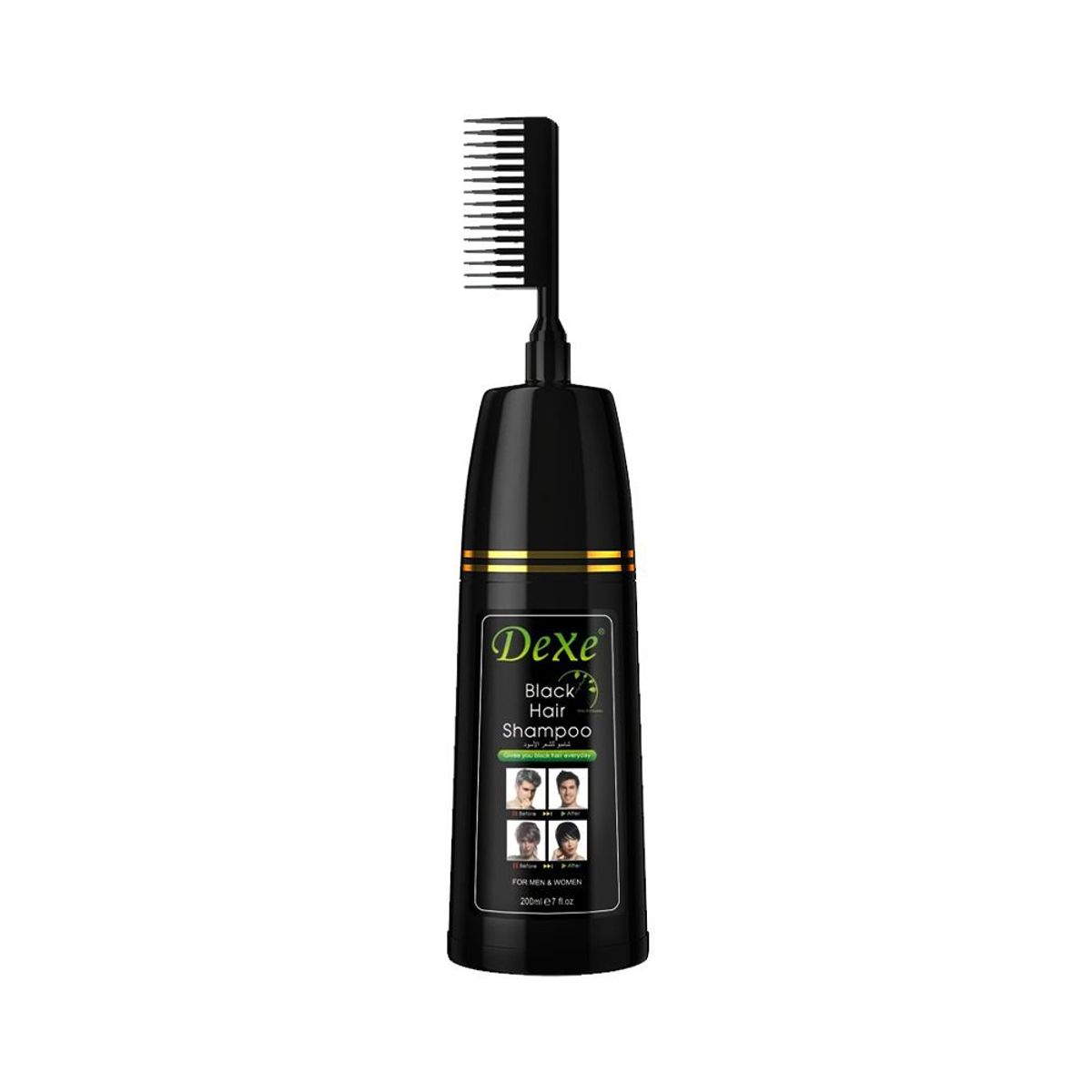 DEXE - Shampoo Cubre Canas Dexe Negro con Peine 200ml