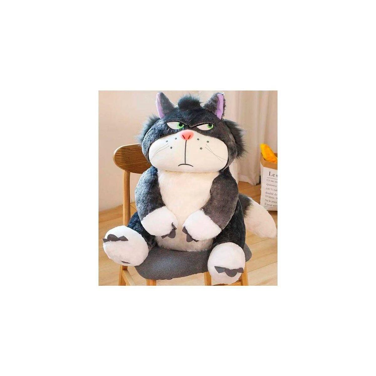 GENERICO - Peluche Gato Lucifer 45cm - Gato Kawaii Enfadado Cenicienta