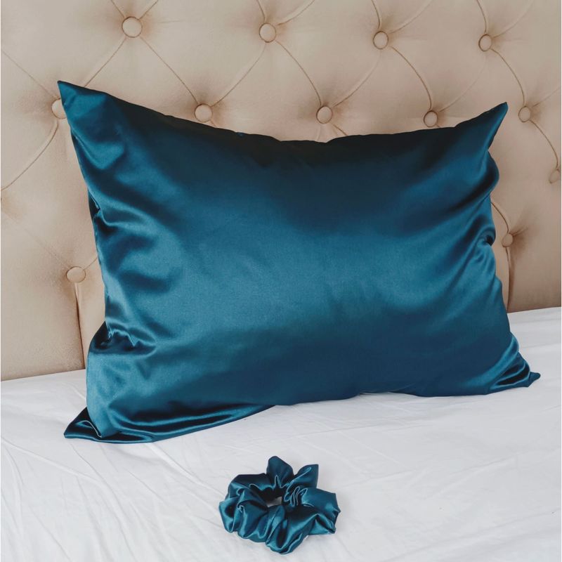 Funda de Almohada de Satín Antifrizz 50x70 cm Verde Botella