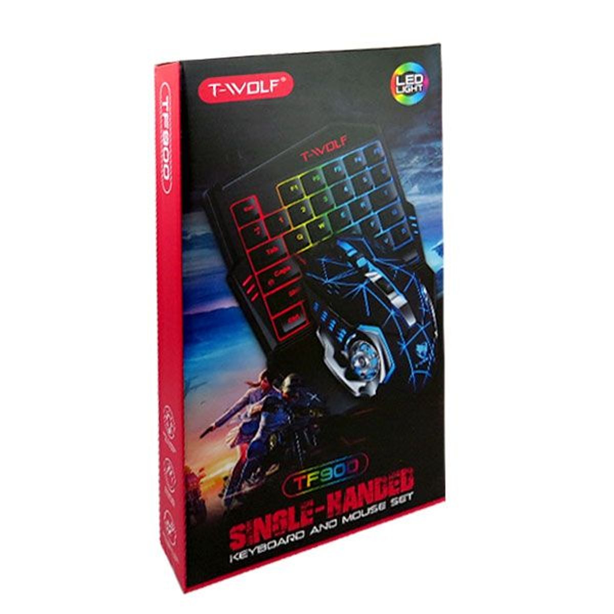 TWOLF - Kit Gamer Para Celular Teclado De Una Mano Mouse Adaptador