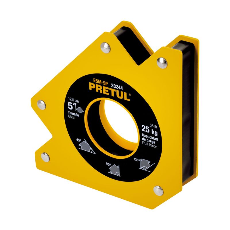 PRETUL - Escuadra magnética 5' para soldar, capacidad 24 kg, Pretul