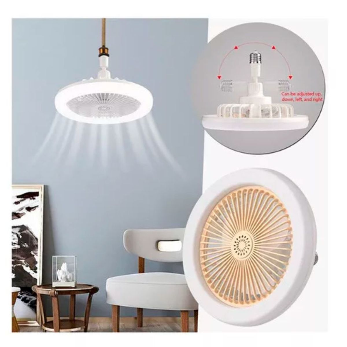 GENERICO - Foco Ventilador de Techo Giratorio Ajustable 30W Control y Fragancia CP-FS01