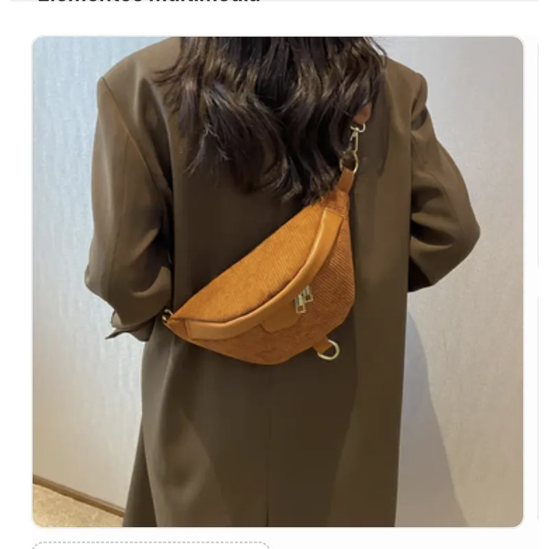 AURELA - RetroBag - Canguro de Estilo Retro para Cintura u Hombro - Marrón