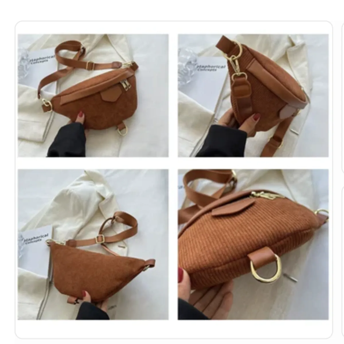 AURELA - RetroBag - Canguro de Estilo Retro para Cintura u Hombro - Marrón