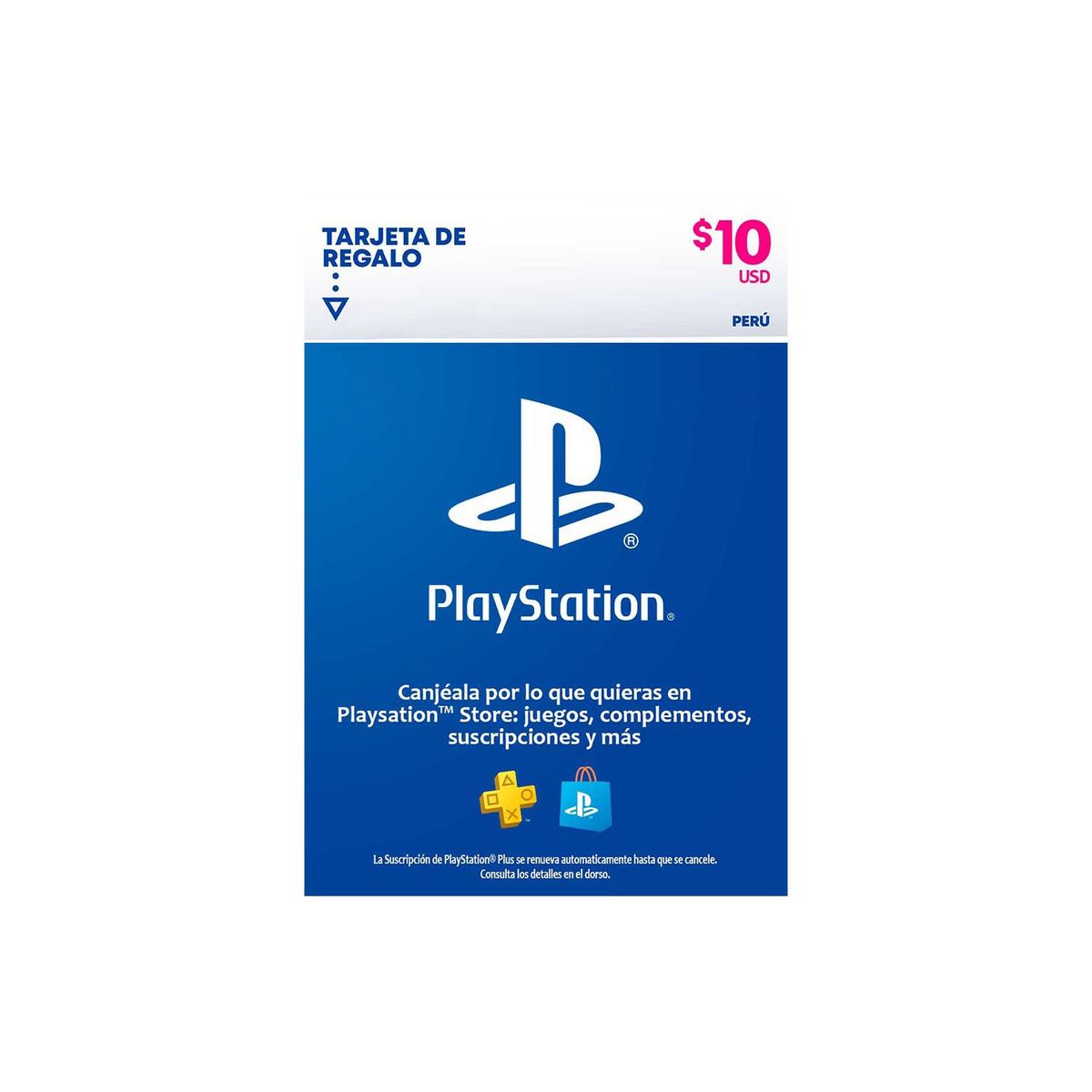 SONY - Tarjeta Gift Card PSN 10$ Peru Fisico