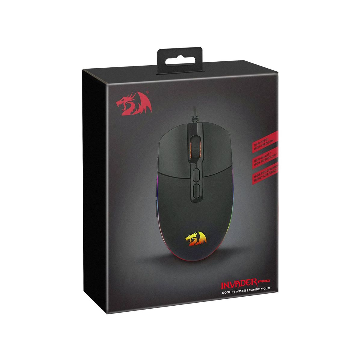REDRAGON - Mouse Gamer Redragon Invader Pro M719 Rgb Wireless Black