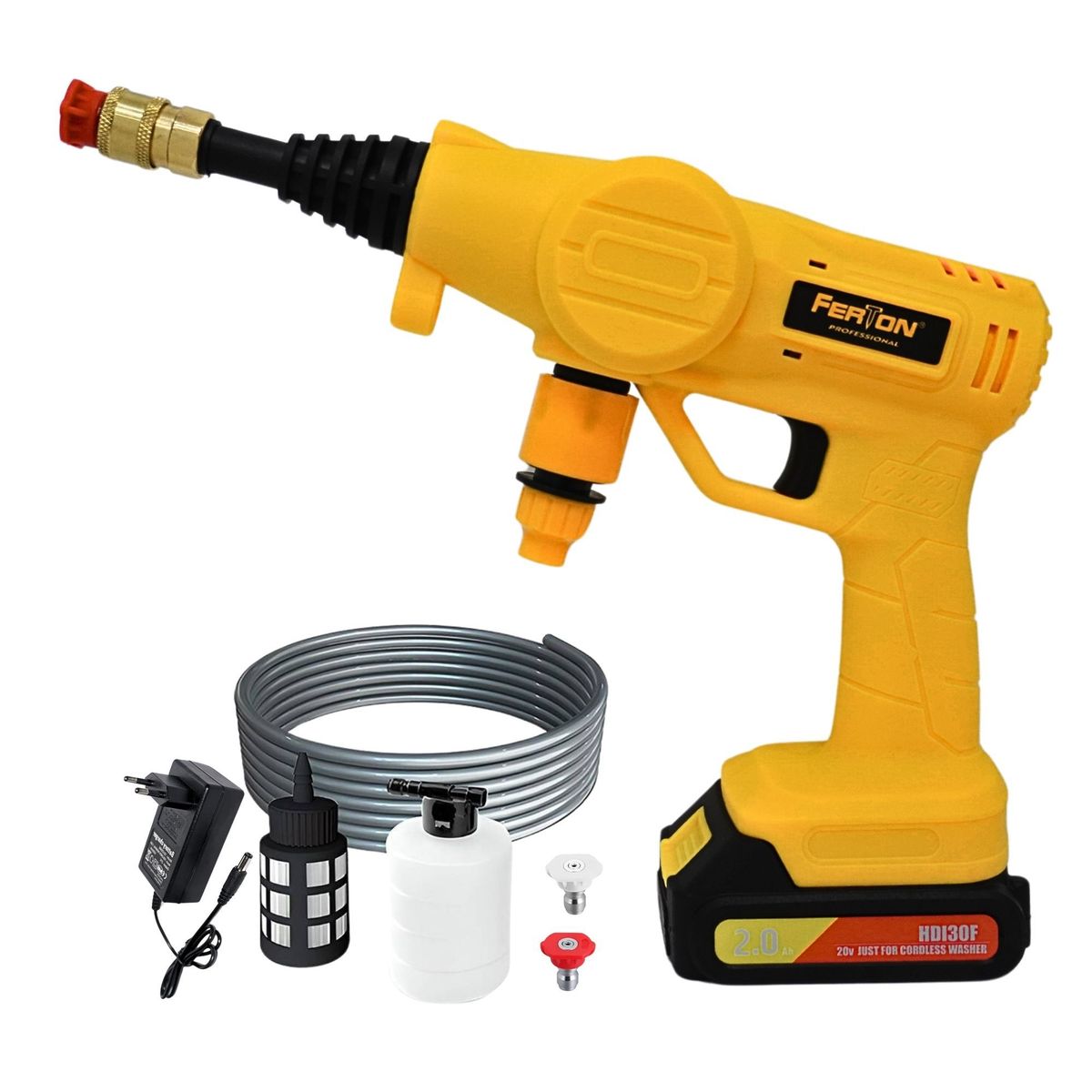 FERTON - Hidrolavadora inalámbrica 20V Alta Presión LIMPIEZA PROFUNDA FERTON