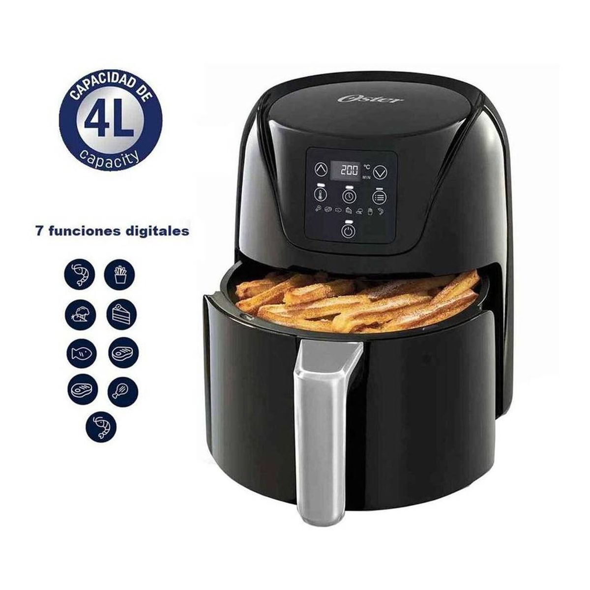 OSTER - Oster Freidora de Aire 4L Digital Diamond Force CKSTAF40D