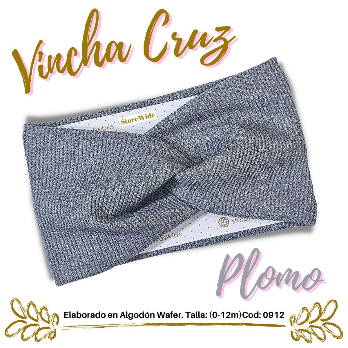 GENERICO - Vinchas para bebes en algodon wafer modelo  Cruz