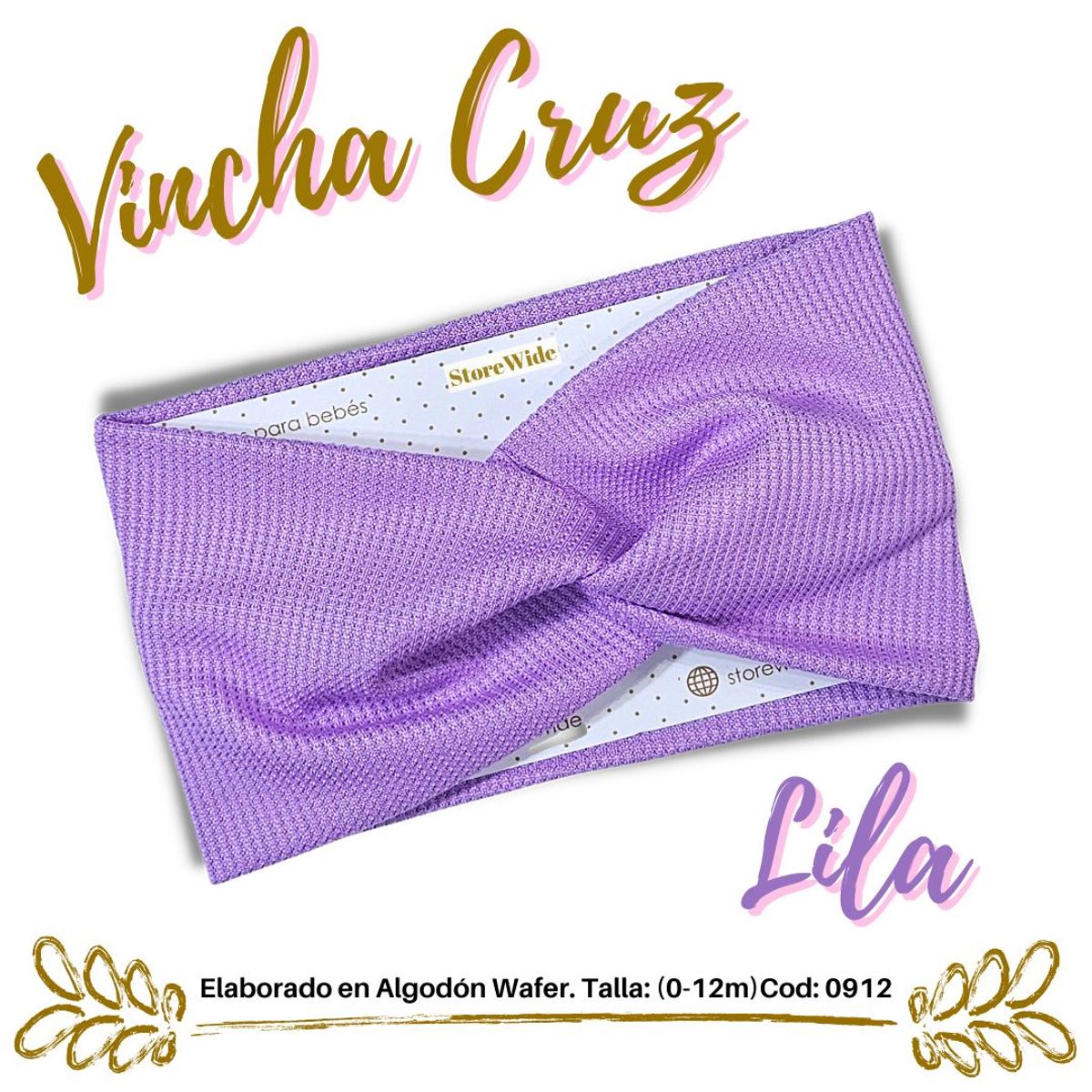 GENERICO - Vinchas para bebes en algodon wafer modelo  Cruz