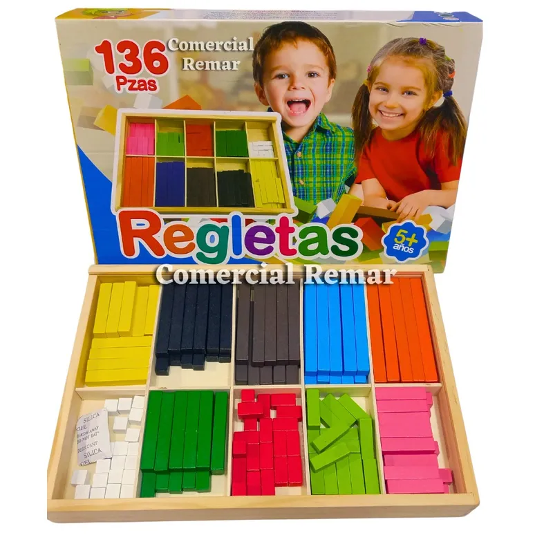 GENERICO - Juego Didáctico Regletas de Madera 136 Piezas Matemáticas