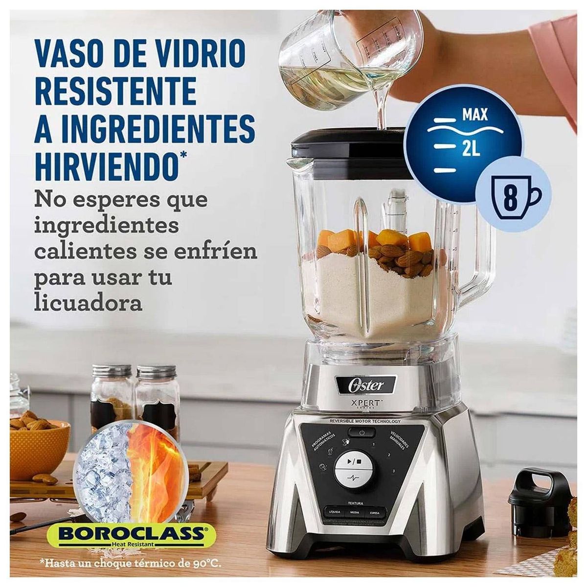 OSTER - Licuadora Xpert Series control de textura y Blend N Go BLST3BRPG Rojo