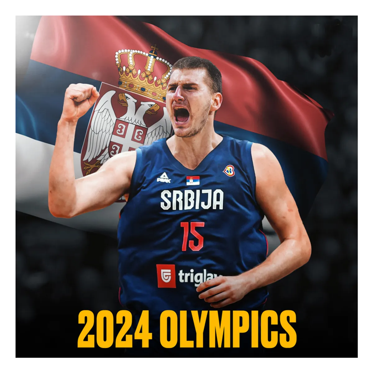 PEAK - Camiseta de SERBIA 2024 FIBA JERSEY