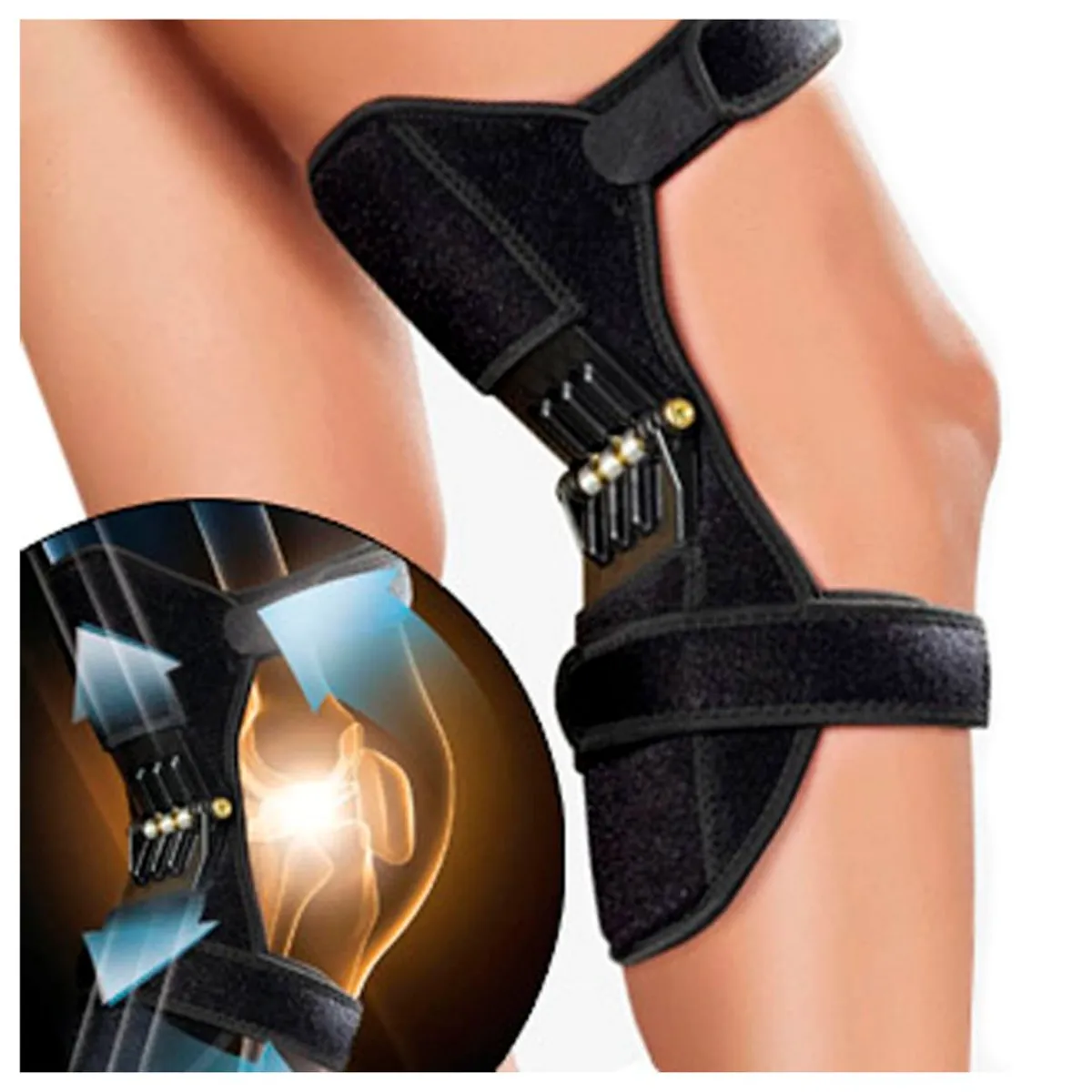 GENERICO - Rodillera con Resorte de Rebote Reduce Tensión en la Rodilla