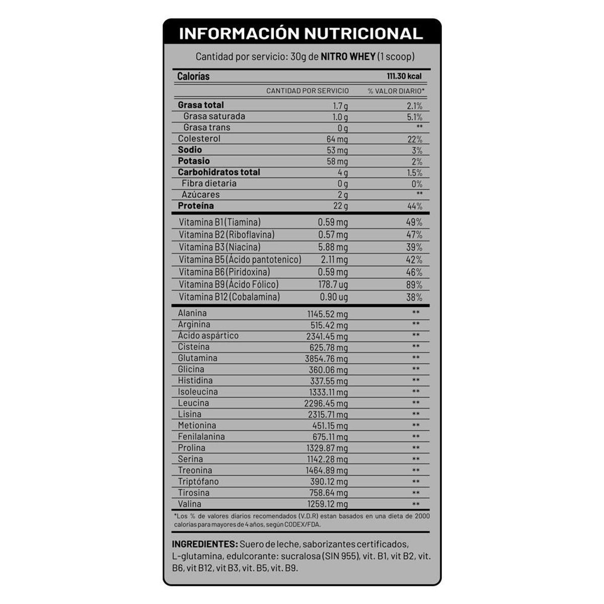 Universe Nutrition - NITRO WHEY CAJA 10 UNIDADES VAINILLA