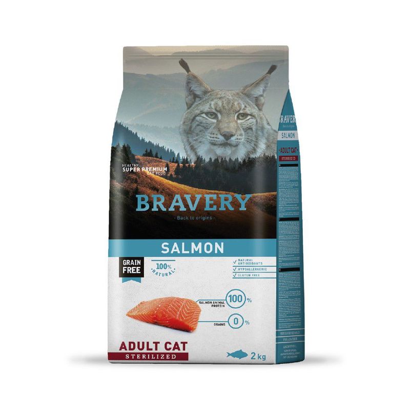 BRAVERY - Bravery Salmon Gatos Esterilizados Adultos 2 Kg