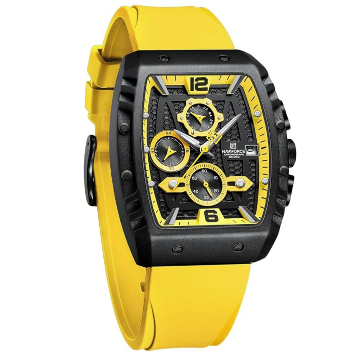 NAVIFORCE - Reloj Naviforce 8025 Correa de Silicona Amarillo NAV-119