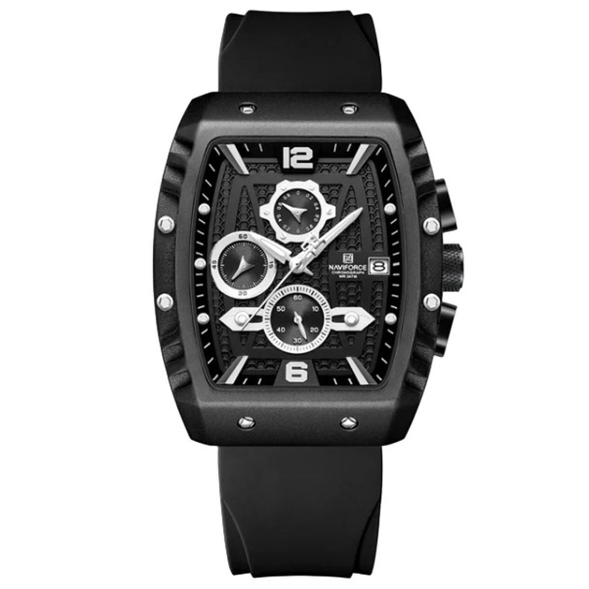 NAVIFORCE - Reloj Naviforce 8025 Correa de Silicona Negro NAV-124