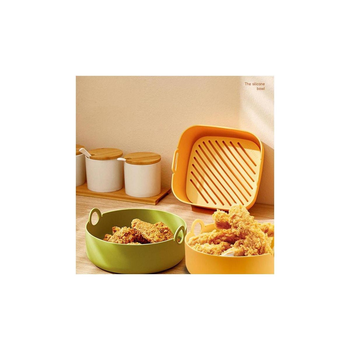 GENERICO - Bandeja de silicona redonda reutilizable para alimentos