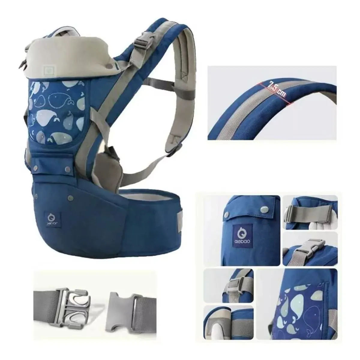 GENERICO - Canguro Para Bebé Ergonómico Ballena 3 en 1