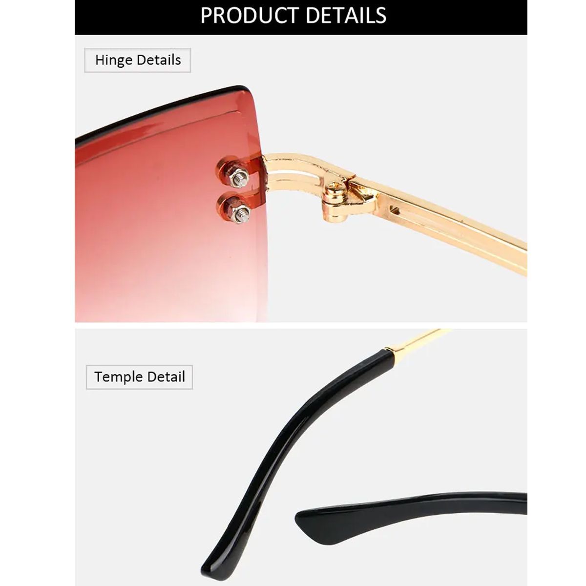 GENERICO - Lentes Mujer Retro Vintage Protección UV 400 Rosado blanco