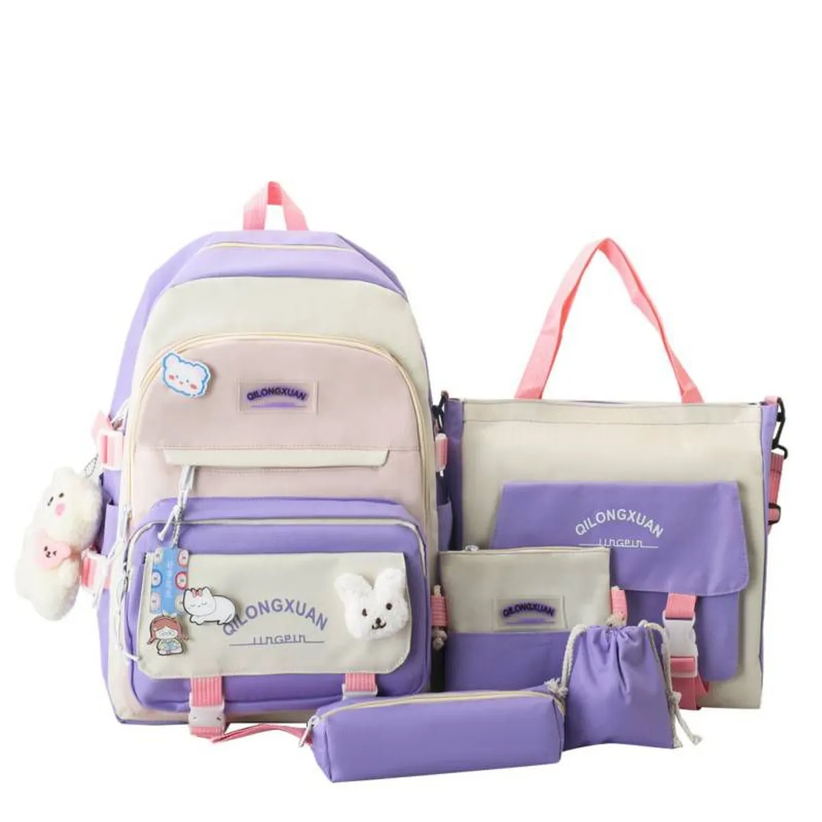 GENERICO - Kits de 5 Piezas de mochilas kawaii escolares bolsos coreanos