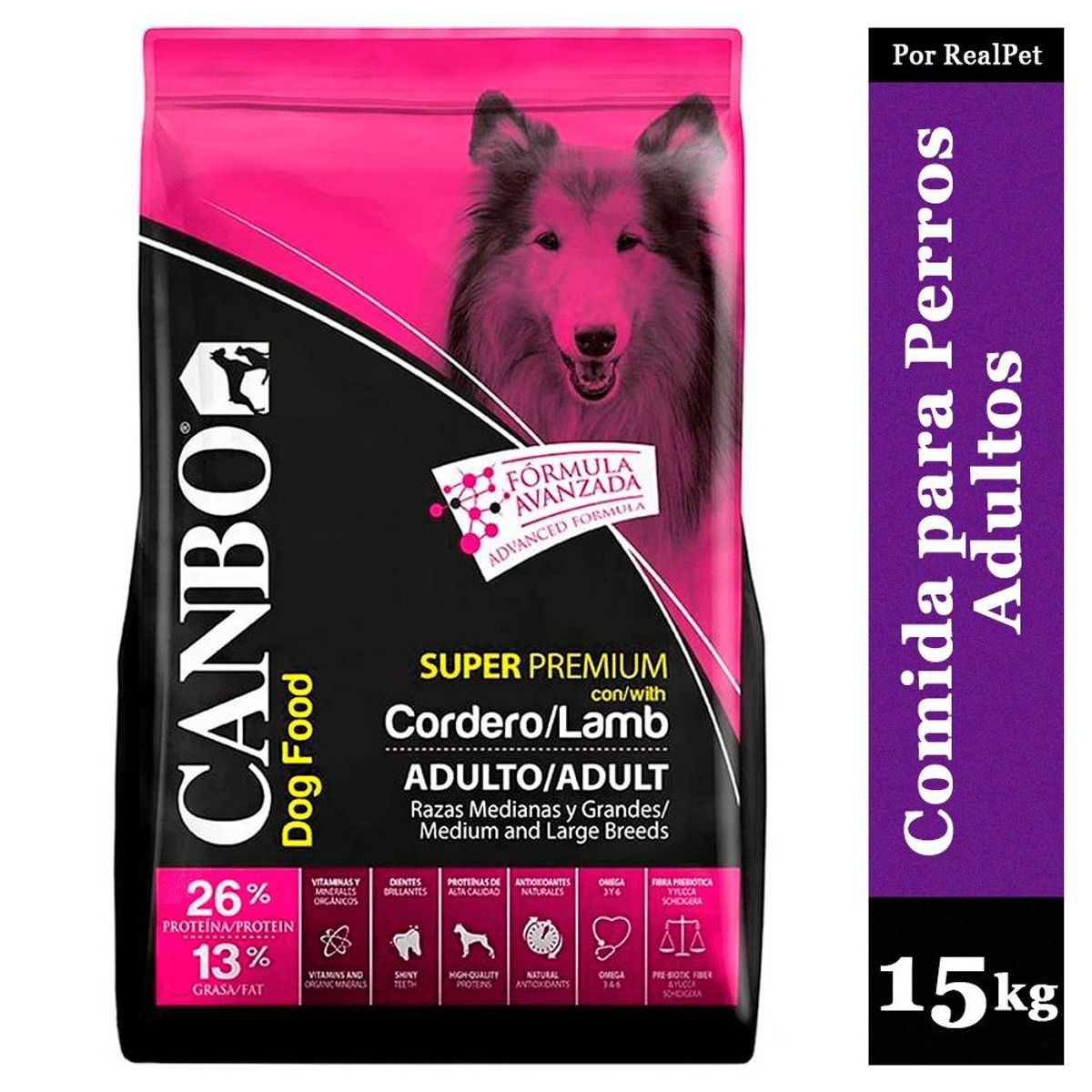 CANBO - Comida para Perro Adulto Mediano Grande Canbo Cordero 15 kg