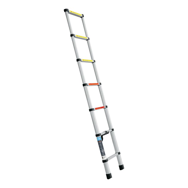 TRUPER - Escalera telescópica, 7 peldaños, tipo II, capacidad 102kg Truper