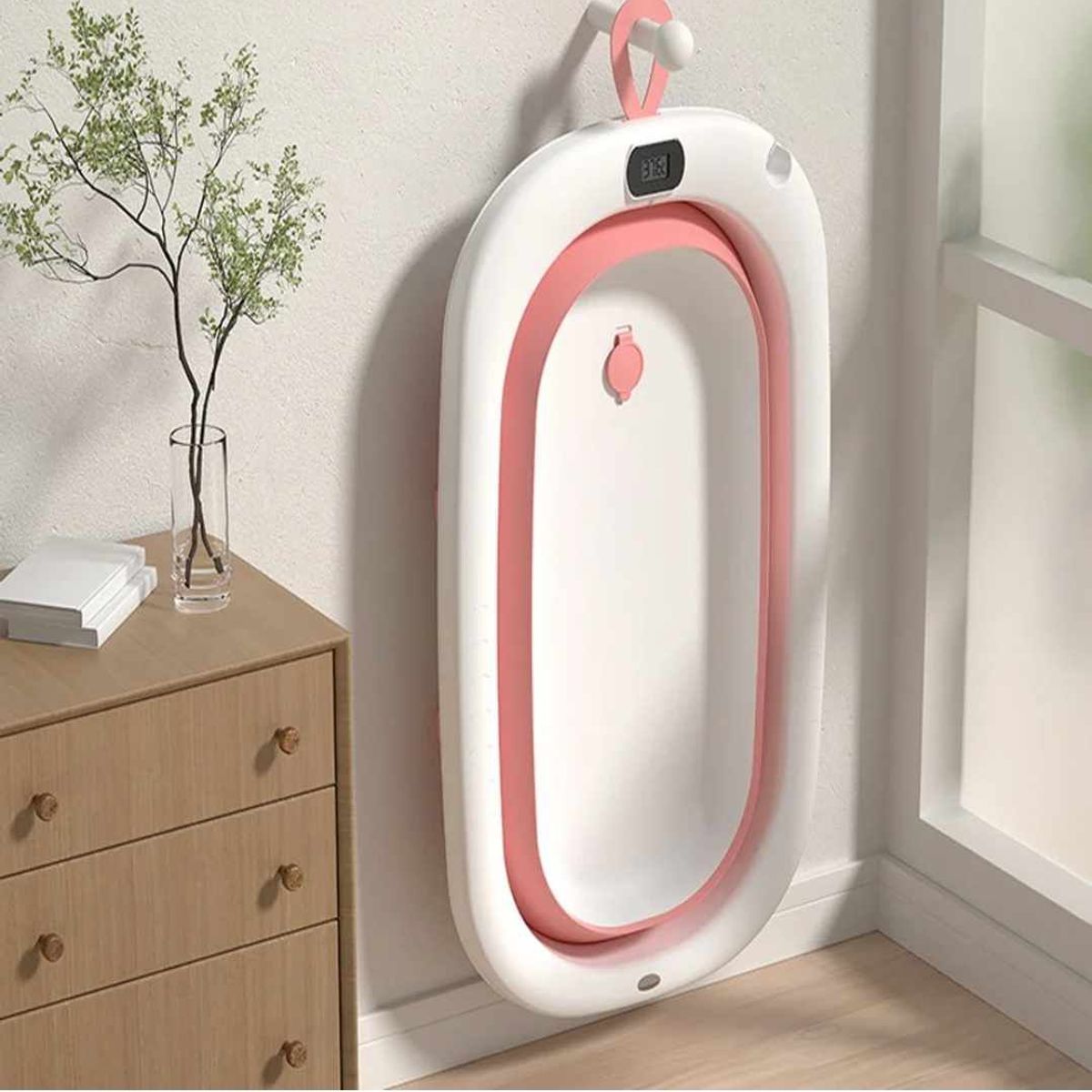 GENERICO - Bañera Plegable de Bebe con Termometro Tina de Bebes