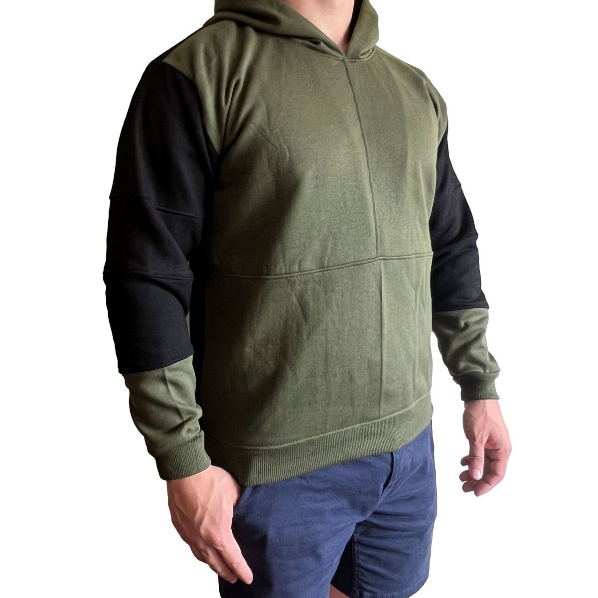 GENERICO - Polera Hombre con capucha Diseño Dual