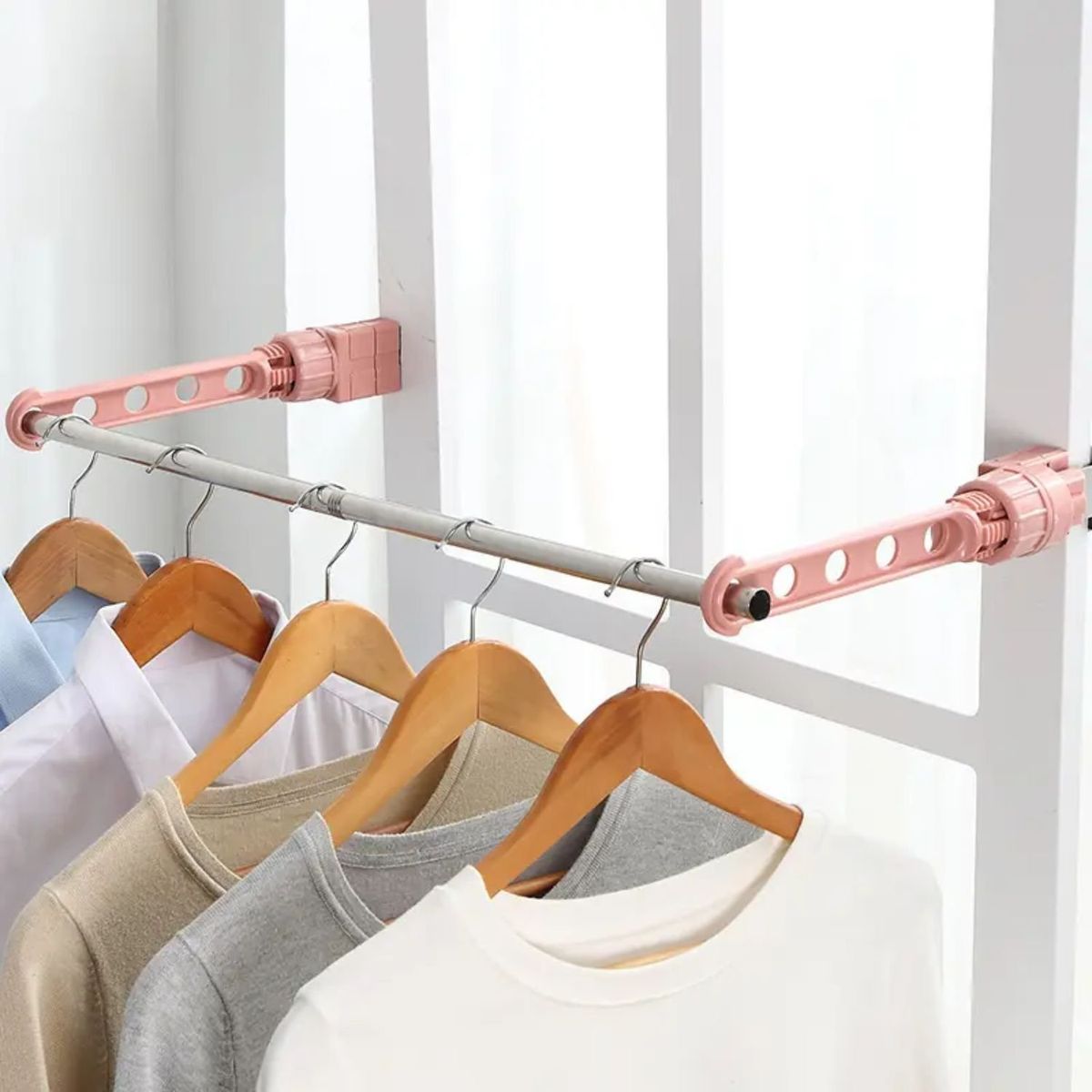 GENERICO - Tendedero Colgador de Ropa Jgo 6 Pz Rosado