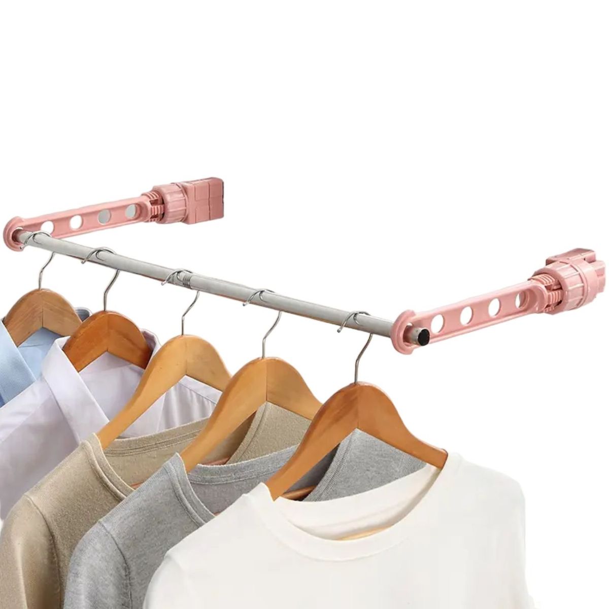 GENERICO - Tendedero Colgador de Ropa Jgo 6 Pz Rosado