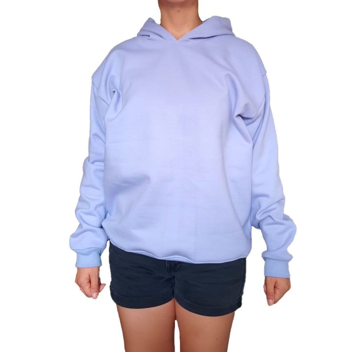 GENERICO - Polera Mujer Diseño Básico con Capucha - Lila